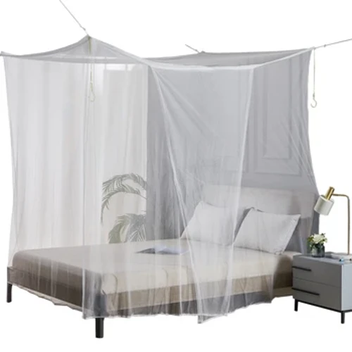 1 pçs moustiquaire dossel branco quatro canto post estudante dossel cama mosquiteiro rede rainha rei tamanho duplo