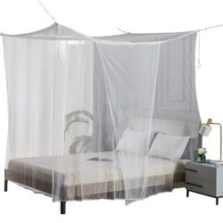 1 stks Moustiquaire Luifel Wit Vier Hoek Post Student Hemelbed Klamboe Netting Koningin Koning Twin Size