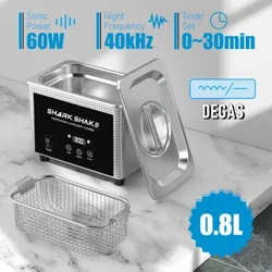 800ml Glanhawr Ultrasonic Digidol Cartref 30W/60W Dur Di-staen Bath Degas Golchi Uwchsain ar gyfer Emwaith Watches