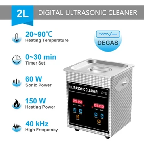 2L Ultrazvučna kupka 120W/60W Digitalni mjerač vremena Ultrazvučni čistač Sonikator za kadu Nakit Novčići Alati za manikuru Degas