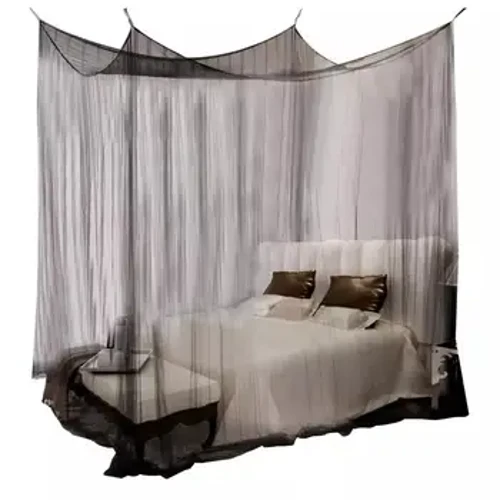 Kelambu Hitam Putih untuk Double Four Corner Bed Post Bed Kanopi Kelambu Full Queen King Size Seprai