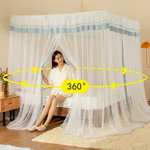 YanYangTian Cream Mousse Mosquito Net Square Luxury Mosquito Mosquito Net Fale'ie moe fa'apelepele fa'aalo fa'afealofani.