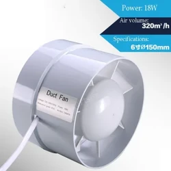 4/6 Zoll Inline-Rohrventilator Luftventilator Metallrohr Belüftung Abluftventilator Mini-Abluft Badezimmer WC Wandventilator Kanalventilator