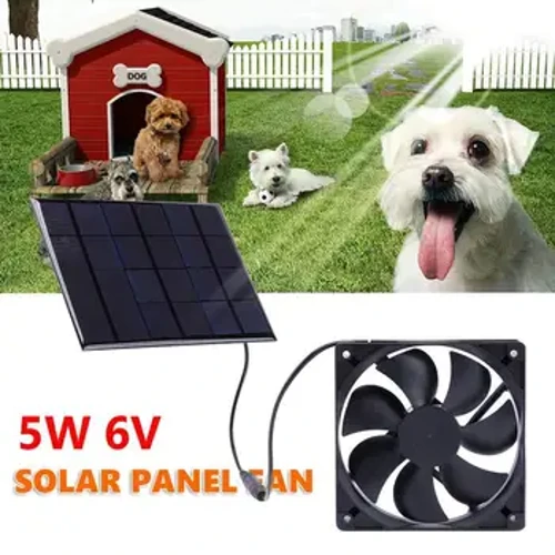 Bảng Điều Khiển Năng Lượng Mặt Trời 5W 6V Có Quạt Hút Pin Năng Lượng Mặt Trời Chống Thấm Nước Chạy Bằng Quạt Di Động Tấm Năng Lượng Mặt Trời Hút Cho Thú Cưng chó Gà Nhà