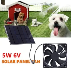 Bảng Điều Khiển Năng Lượng Mặt Trời 5W 6V Có Quạt Hút Pin Năng Lượng Mặt Trời Chống Thấm Nước Chạy Bằng Quạt Di Động Tấm Năng Lượng Mặt Trời Hút Cho Thú Cưng chó Gà Nhà