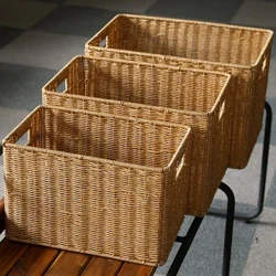 Dệt Tay Hộp Bảo Quản Giỏ Lớn Dệt Quần Áo Bảo Quản Nhà Bếp Phòng Ngủ Phòng Khách Quần Áo Tạp Hóa Đồ Lặt Vặt Người Tổ Chức