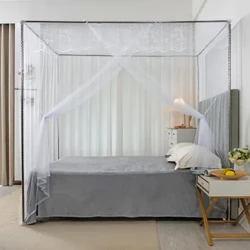 Moe ʻelua moena makika ʻupena ʻupena Mesh Canopy Bed Lace Princess ʻUpena moe piha piha Polyester White Pink Blue Purple 1PC