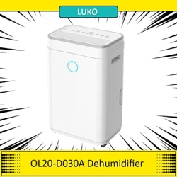 LUKO OL20-D030A Portable Home Dehumidifier, 20L Dehumidify Capacity, 6.5L Water Tank, Auto/Manual Drainage, 24-Hour Time