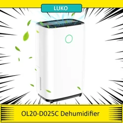 LUKO OL20-D025C Portable Dehumidifier, 378W 20L Deshumidify Capacity, 4L Suavai Tane, 24-itula Taimi, Le pisapisao maualalo, Fagogo lavalava