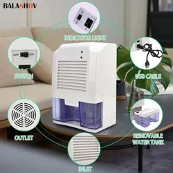 Dehumidifier Aeir Inaistrithe USB Ionsaitheoirí Taise Mute Meaisín Triomadóir Aeir Do Thiomadóir Díbholaí Cistine Oifige Seomraí Leapa Baile