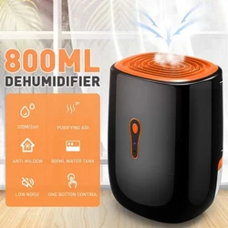 2 in 1 새로운 800ML 휴대용 제습기 공기 청정기 필터 스마트 음소거 수분 흡수기 홈 룸 주방용 공기 건조기