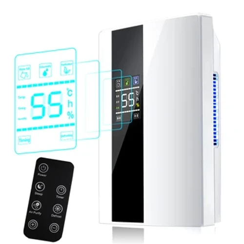 Dehumidifier at Air Purifier 2 in 1 Moisture Absorber Pambahay na Mute Bedroom Basement Remote Control Timing External Water Pipe