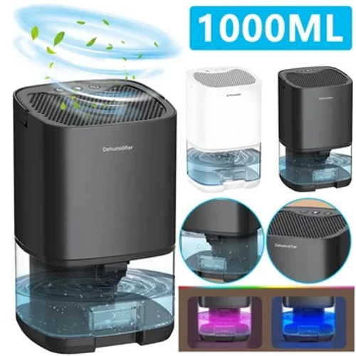 Máy hút ẩm 1000ml có bộ lọc không khí cơ bản Máy hút ẩm yên tĩnh 2 trong 1 Máy hút ẩm không khí tiết kiệm chi phí cho phòng bếp gia đình