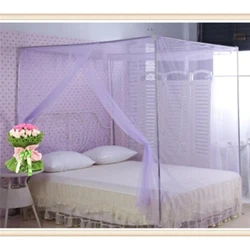 2023 Neit Duebelbett Spëtzebett Mosquito Insekt Netting Mesh Canopy Prinzessin Vollgréisst Bettwäsch Netz Polyester Wäiss Rosa Blo Purple