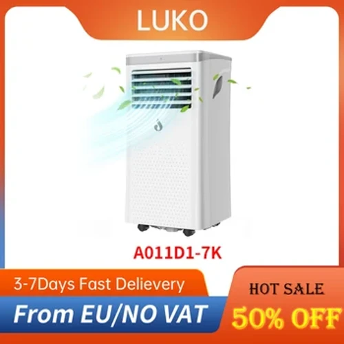 Máy điều hòa di động LUKO A011D1-7K Máy hút ẩm di động 3 trong 1 7000BTU Công suất làm lạnh 2 tốc độ gió Hẹn giờ 24 giờ