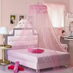Màu Hồng Lãng Mạn Vòng Chống Muỗi Ren Lưới Cho Bé Hùng Giường Dome Lều Bé Người Lớn Trần Treo Tán Trang Trí