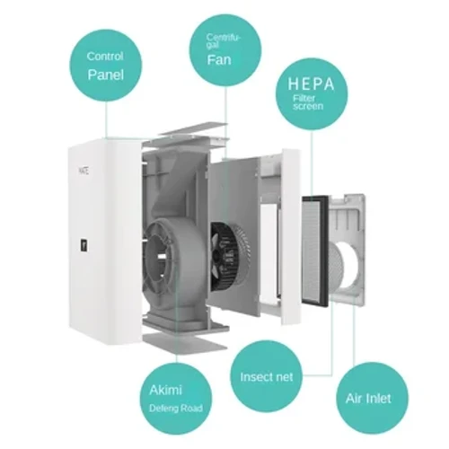 Quạt không khí trong lành 220V, hệ thống không khí trong lành gia đình, quạt thông gió, thông gió, máy lọc loại bỏ formaldehyd và khói mù