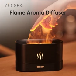 Vissko aromali diffuzer 180ML havo namlagichi ultratovushli aromaterapiya salqin tuman yaratuvchi efir moyi alangali chiroq diffuzorlari uy uchun