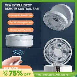 Fan Mat Fernsteierung Portable Wandhängend Nofëllbar Usb Elektresch Klappventilator Nuetslicht Loftkühler Haushalt