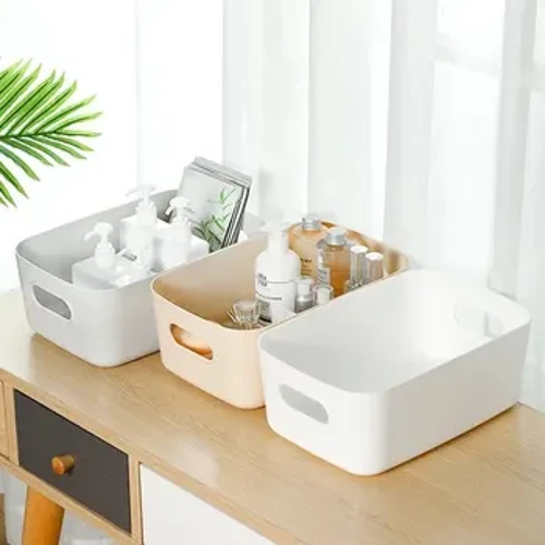 Giỏ Đựng Đồ Bằng Nhựa Đa Năng Đựng Mỹ Phẩm Đồ Ăn Nhẹ Để Bàn Phòng Tắm Nhà Bếp Nhà Tổ Chức Hộp Nhỏ