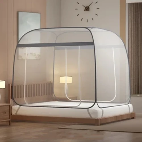 ʻO ke ʻano Minimalist Square Top Nui Space Home Mosquito Net Mongolian Yurt Moe ʻAlua Mosquito Net Kaumālua Puka Namu Upena Namu