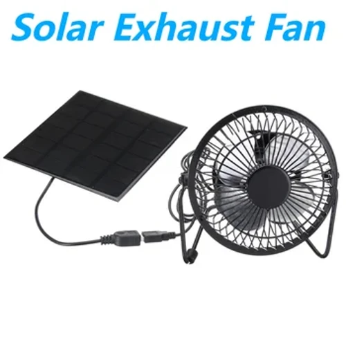 Mini Ventilator Solar Panel Powered Fan Air Extractor 4 tommer soludstødningsventilator
