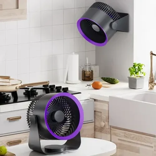 Kabelloser, an der Wand montierter elektrischer Luftzirkulationsventilator, 4000 mAh, USB-Aufladung, kleiner tragbarer Desktop, Home Office