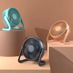 5 tums USB bordsfläkt 360° roterande mini justerbar bärbar elektrisk fläkt Summer Mute luftkylare för hemmakontor