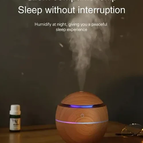 USB 130ML Träkorn Luftfuktare Aroma Diffuser Ultrasonic Cool Mist Sprayer eterisk olja doft