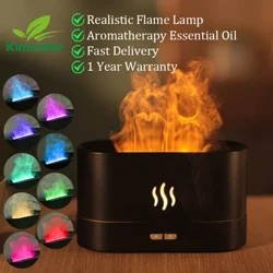 Kinscoter Aroma Diffuser Luftfuktare Ultrasonic Cool Mist Maker Fogger Led eterisk olja Flame Lamp Difusor