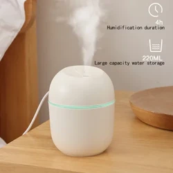Mini umidificator de aer de 220 ml, USB, difuzor de ulei esențial, cu pulverizare mare, pentru mașină, cu difuzor pentru lampă de noapte LED