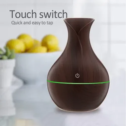 Vase ya Kuni ya Kaya Humidifier Kinyesishaji Kinyunyuzishaji cha Kinyunyizio cha hewa cha Ultrasonic Nyamazisha Kinyunyizio chenye Rangi Kinyunyuzia Ala Kinachoweza Kuchajiwa