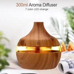 Home Wood Grain Air Humidifier Purifier Aroma Diffuser USB Ultrasonic Cool Mist Sprayer Essential Oil Fragrance