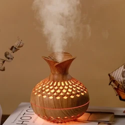 Yangi vintage oqlangan, ijodiy yog'och donli gul namlagichi USB mini jim uy ofis ish stoli rangli xushbo'y hidli diffuzer