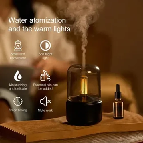 KINSCOTER Home Portable Aroma Diffuser USB Air Humidifier Essential Oil Essential Oil Night Light Cold Mist Maker Sprayer for Gift Bedroom