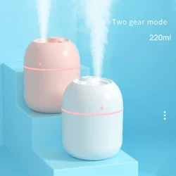 ABS Water Drop 220ML Pelembab Udara Kecil untuk Rumah dengan 1M USB 6-10H Semprotan Diffuser Aroma Penting Mist Maker Lampu Warna-warni