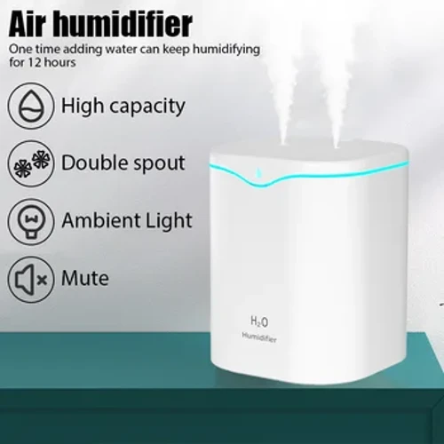 Máy tạo độ ẩm không khí USB 2000ML Cổng phun đôi tinh dầu thơm Humificador Máy tạo sương mù mát mẻ Fogger thanh lọc cho văn phòng tại nhà