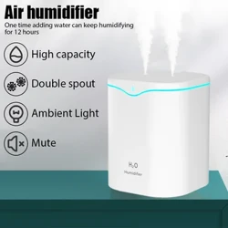 2000ML USB luftfugter Dobbelt sprayport æterisk olie Aromaterapi humificador Cool Mist Maker Fogger Purify til hjemmekontor