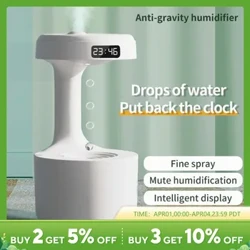 Water Droplet Air Humidifier Anti-Gravity Ultrasonic Cool Mist Maker Night Light Weightless sprayer with LED Night Light
