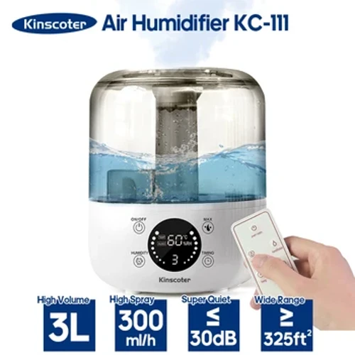 Plwg wal lleithydd aer KINSCOTER 220V 110V lleithydd trydan cyfaint niwl mawr 3L Aroma Diffuser Rheoli o Bell Amserydd