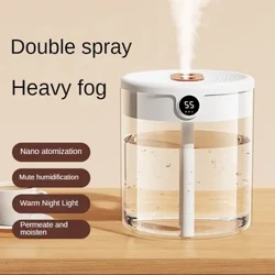Umidificatore H2o 2L Doppio ugello di grande capacità con display LCD di umidità Diffusore di olio essenziale di aroma per USB portatile domestico