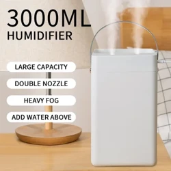 3000 ml USB õhuniisutaja kahe pihustuspordiga eeterlik õli aroomiteraapia Humificador Cool Mist Maker Fogger Purify kodukontori jaoks