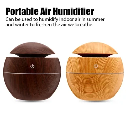 Wood Grain Air Humidifier Hoʻomaʻemaʻe Aroma Diffuser Mini USB Ultrasonic Cool Mist Sprayer Mea ʻAla Pono no ka Home Office