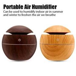 Wood Grain Air Humidifier Hoʻomaʻemaʻe Aroma Diffuser Mini USB Ultrasonic Cool Mist Sprayer Mea ʻAla Pono no ka Home Office