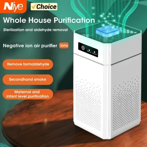 Smart luftrenare Negativa joner Generator Nano Filtrering Formaldehyd Avlägsnande Intelligent Secondhand Rök Luft Ozonizer