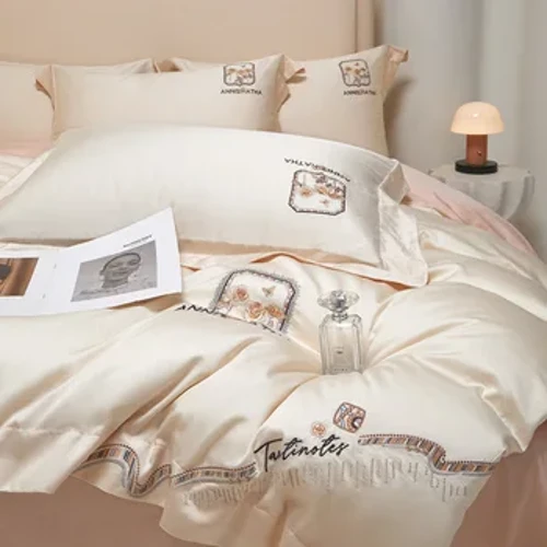 Class a 210 Light Luxury Double Strand Long-Staple Cotton F4-Piect Set Pure Cotton Bed List Duvet Cover