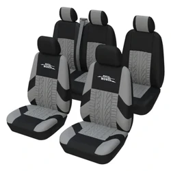 Housses de sièges de voiture de haute qualité, universelles, pour intérieur de voiture, adaptées à deux rangées de sièges (sièges avant doubles et sièges 2+1)