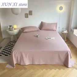 Yangi choyshablar Yumshoq qulay paxta yassi choyshablar bir tekis rangli choyshablar Kattalar uchun choyshablar uchun bitta qutli tekis rangli tekis choyshablar