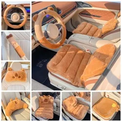 Auto unibertsala Capybara Eserlekua Polita Moda Capybara Auto Burkoa Bizkarra Bolante leuna eta sinplea
