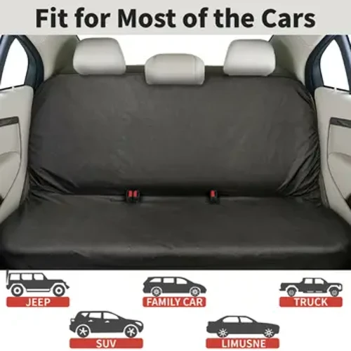 Funda para asiento trasero de coche, resistente al agua, Protector negro para perros y mascotas, Universal